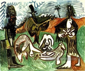 Guitariste et personnages dans un paysage II 1960 cubisme Pablo Picasso Peinture à l'huile